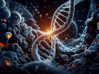 DNA Chromosome micro zoom background
