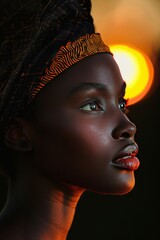 African American woman in profile