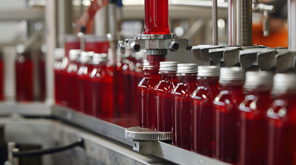 Modern production facility for quality bottled red juice
