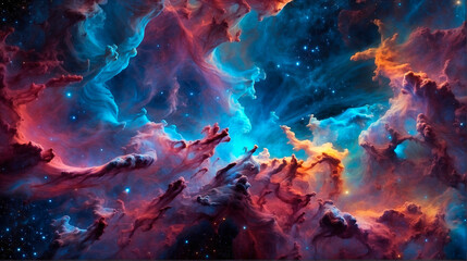 Cosmic Genesis Captivating Universe Creation with Magnificent Colors and Divine Beauty - obrazy, fototapety, plakaty