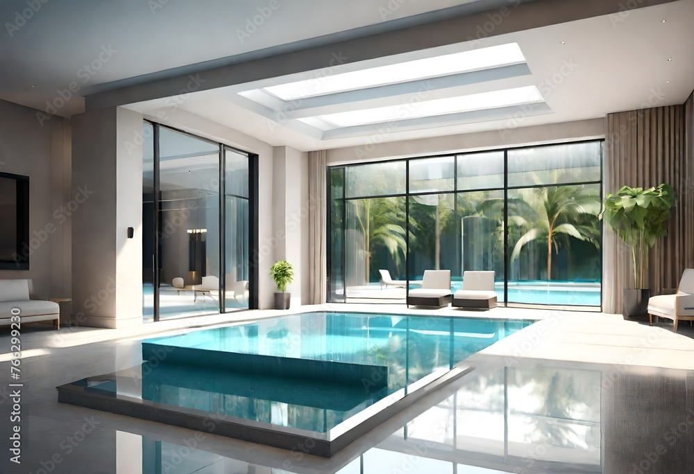 Wall mural luxury swimming pool