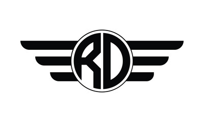 RO initial letter circle wings icon gaming logo design vector template. batman logo, sports logo, monogram, polygon, war game, symbol, playing logo, abstract, fighting, typography, minimal, wings logo