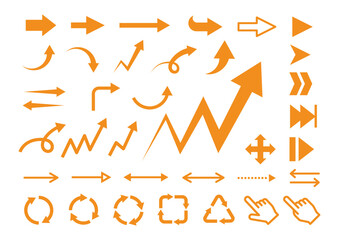 WEBやビジネスで使える矢印セット3オレンジ