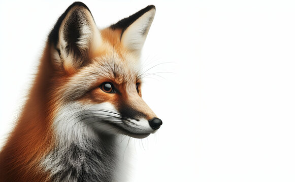 A premium image of beautiful  fox with a white background, generative ai
