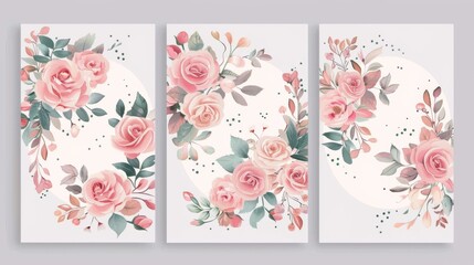 Flower posters featuring roses, leaves, floral bouquets, flower compositions. Notebook covers with the same theme.