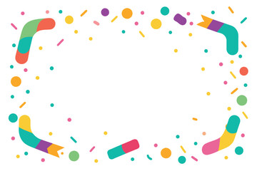 Colorful confetti border frame repeat pattern. Great for a birthday party or an event celebration invitation or décor. Surface pattern design