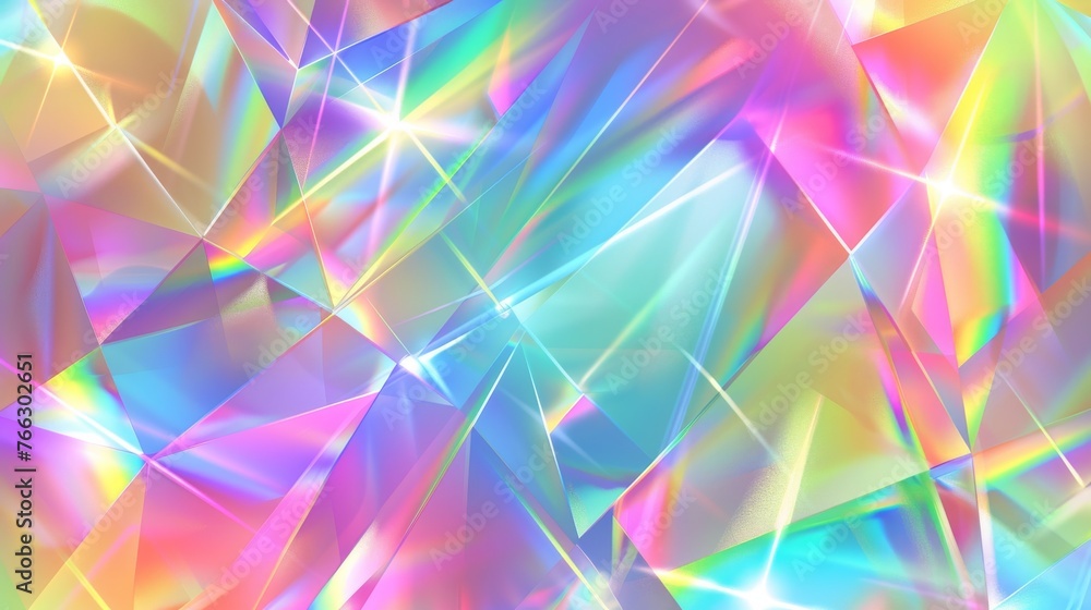 Poster the holographic disco camera transparent pattern is a prism rainbow light with flare effect backgrou