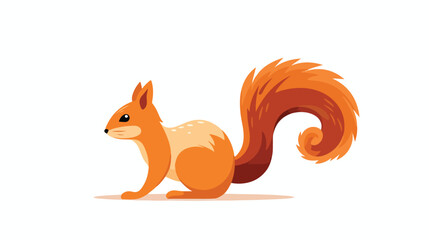 Orange squirrel silhouette vector on a white background