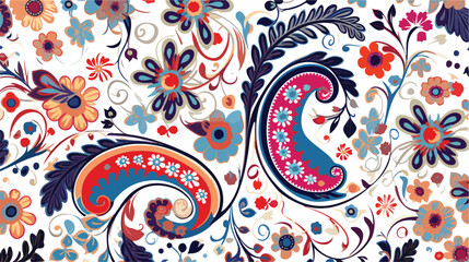Paisley Pattern. Floral Isolated Asian Illustration F