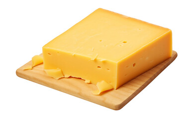 Chunk of Colby Cheese Isolated on Transparent Background PNG.