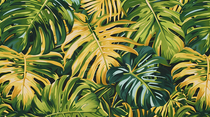 Fototapeta na wymiar A Lush Tropical Pattern