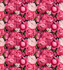 peony, peony repeated patterns, seamless background, seamless floral background, floral background, seamless tile, flower background