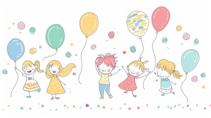 Modern illustration of a happy children's day flat design