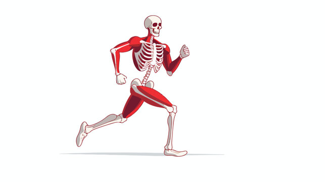 Rendered illustration of a joggers skeleton. Flat vector