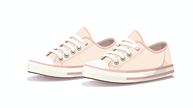 Shoes. Pale Dogwood color sneakers on a white background