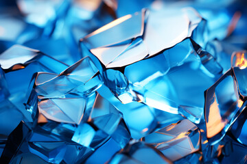 Blue broken glass background