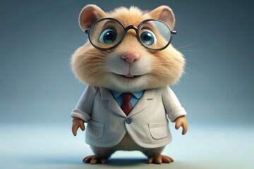 Sophisticated hamster in a business suit - Image depicts a blurry-faced hamster in a business suit, exuding professionalism and leadership
