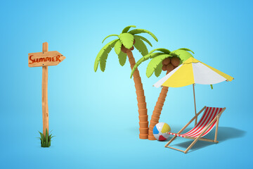 Summer vacation concept with beach setup