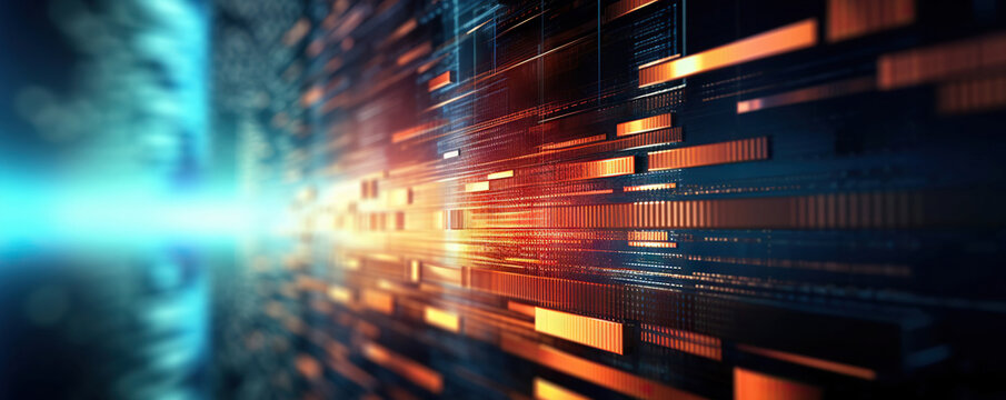 Digital background. Can be used in the description of network abilities, technological processes, digital storages, science, education, etc.