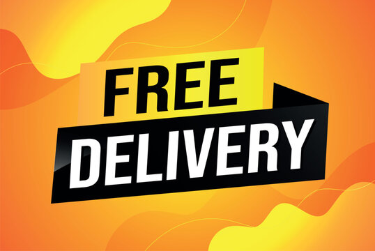 free delivery poster banner graphic design icon logo sign symbol social media website coupon

