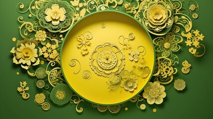 Green and yellow flower background UHD wallpaper