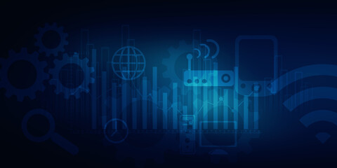 2d rendering Stock market online business concept. business Graph