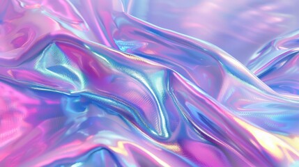 Pink Soft Background. Unicorn Foil. Abstract Background. Shiny Shapes. Pop Gasoline Brochure. Iridescent Gradient. Chrome Light. Blue Hologram Texture. - obrazy, fototapety, plakaty