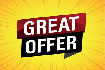 great offer poster banner graphic design icon logo sign symbol social media website coupon

