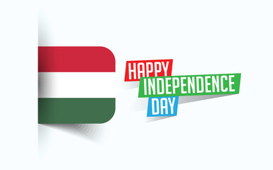 Happy Independence Day of Hungary Vector illustration, national day poster, greeting template design, EPS Source File
