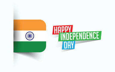 Happy Independence Day of India Vector illustration, national day poster, greeting template design, EPS Source File