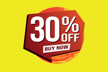 30% thirty percent off buy now poster banner graphic design icon logo sign symbol social media website coupon

