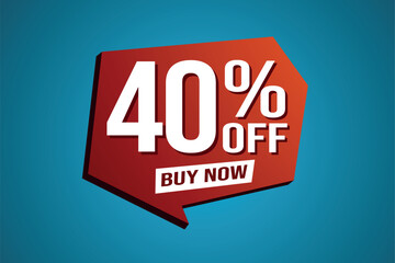 40% forty percent off buy now poster banner graphic design icon logo sign symbol social media website coupon

