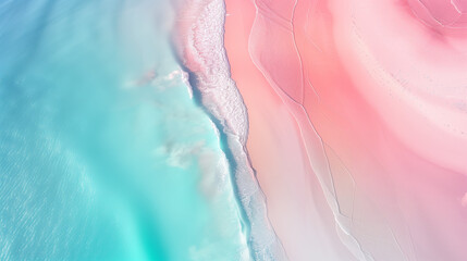 Fototapeta premium Pink sand and turquoise water