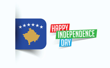 Happy Independence Day of Kosovo Vector illustration, national day poster, greeting template design, EPS Source File