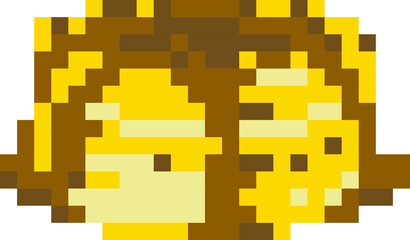 Pancake cartoon icon in pixel style