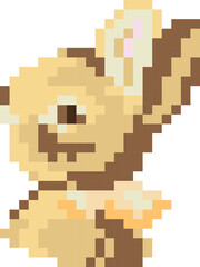 Rabbit cartoon icon in pixel style