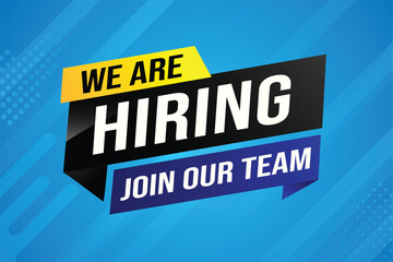 we are hiring join our team poster banner graphic design icon logo sign symbol social media website coupon

