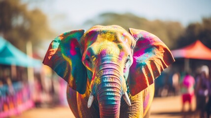 Painted Elephant at Cultural Festival