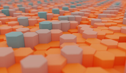 Obraz premium colorful hexagon background - 3D illustration