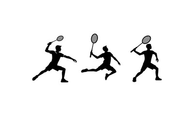 Fototapeta na wymiar Badminton minimal logo design in black and white colors