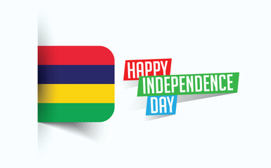 Happy Independence Day of Mauritius Vector illustration, national day poster, greeting template design, EPS Source File