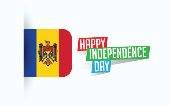 Happy Independence Day of Moldova Vector illustration, national day poster, greeting template design, EPS Source File