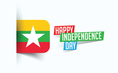 Happy Independence Day of Myanmar Vector illustration, national day poster, greeting template design, EPS Source File