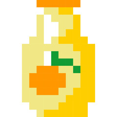 Orange juice cartoon icon in pixel style