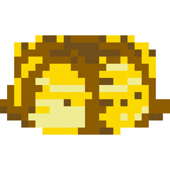 Pancake cartoon icon in pixel style