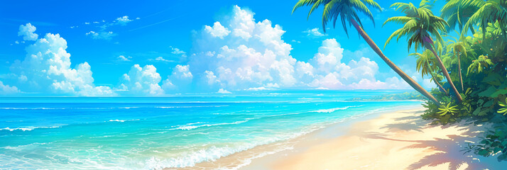 Fototapeta na wymiar Beautiful tropical beach with blue sky