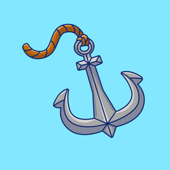 Anchor Cartoon Vector Icons Illustration. Flat Cartoon Concept. Suitable for any creative project.