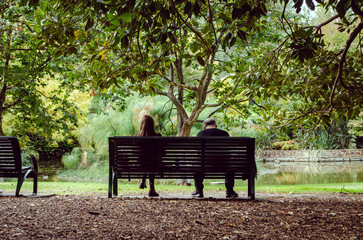 Observatory Hill Park Sydney Australia City Couple on a bench