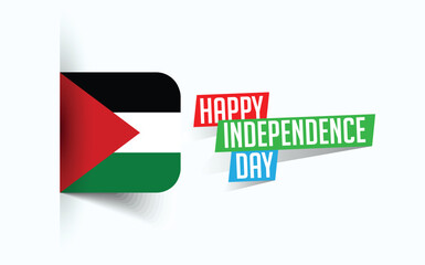 Happy Independence Day of Palestine Vector illustration, national day poster, greeting template design, EPS Source File

