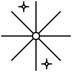 Hand Draw Line Sparkling Star